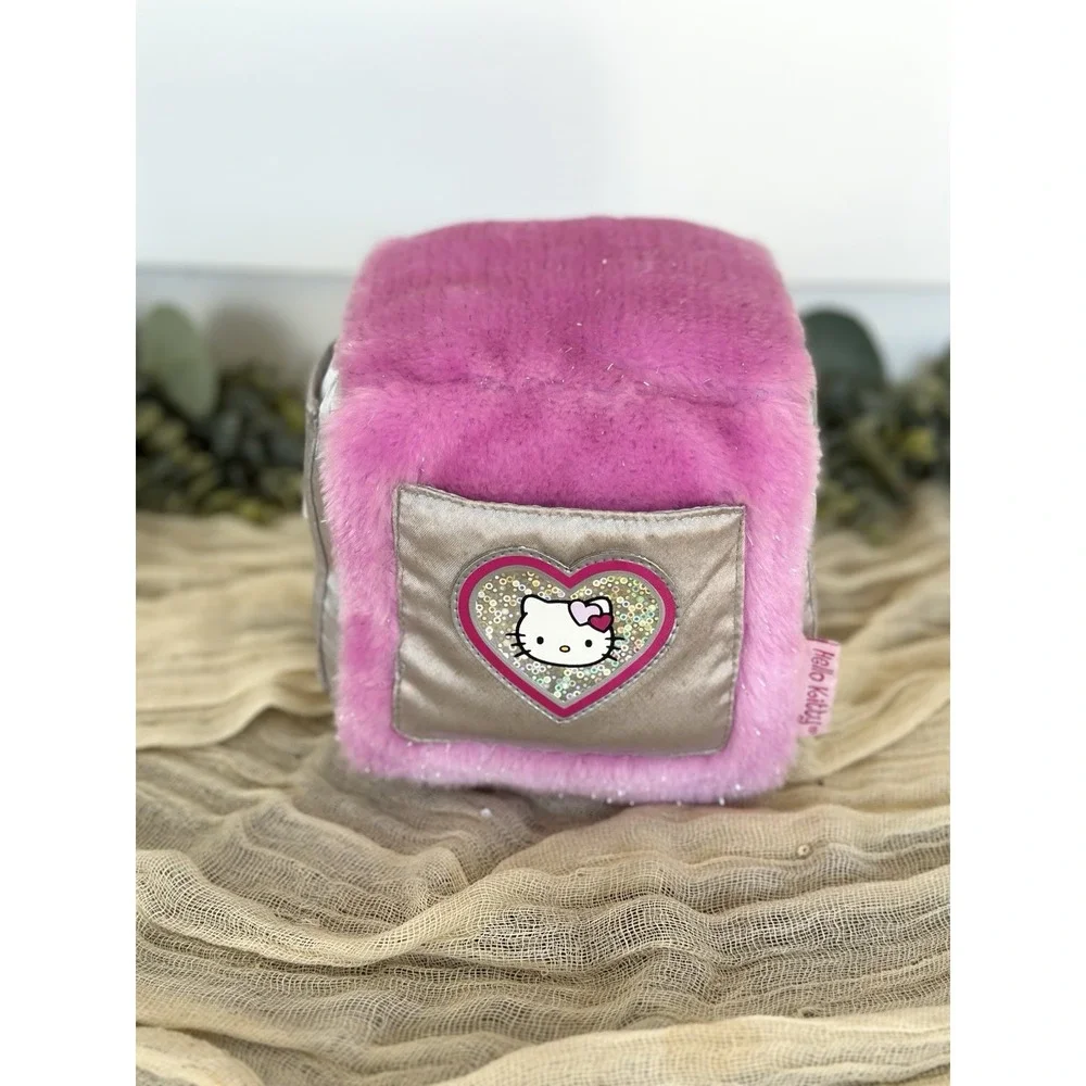 2001 Sanrio Hello Kitty Cube Pillow Plush Silver Pink Heart Fab Photo Sleeve 6